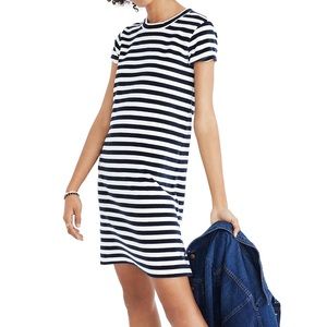 *MADEWELL* Velvet T-Shirt Dress, Striped